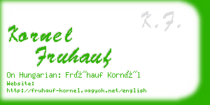 kornel fruhauf business card